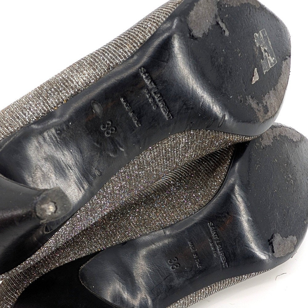 Saint Laurent Metallic Galaxy Glitter Pointed Toe Kitten‎ Heel Charlotte 55  38 - Picture 5 of 8